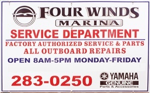 Four Winds Marina Service Dept Sign